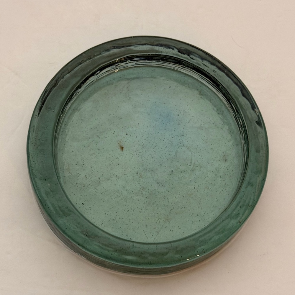 Recycled Glass Wine Bottle Coaster or Round Pillar Candle Holder 5”